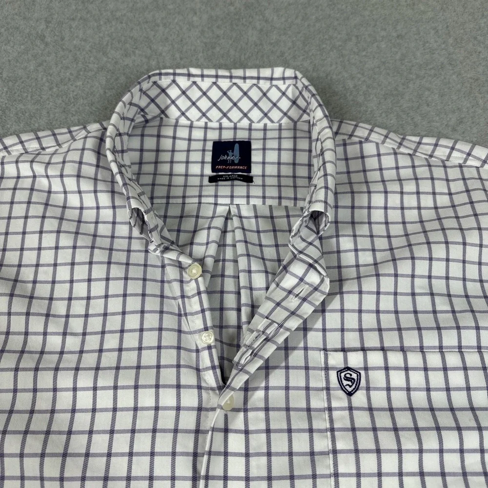 Johnnie O Men's PrepFormance Purple Plaid Button Down Stretch Shirt XXL